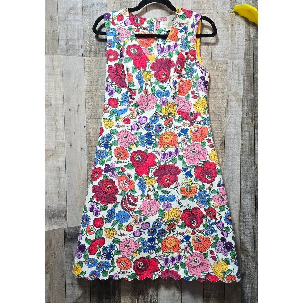 Julie Brown NewโYork Fern Veneto Floral Print Dress size 6 Retro Housewife Pin-U